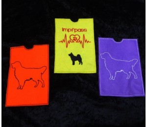 ITH - Stickserie Impfpasshüllen - Hund, Katze, Pferd, Kaninchen